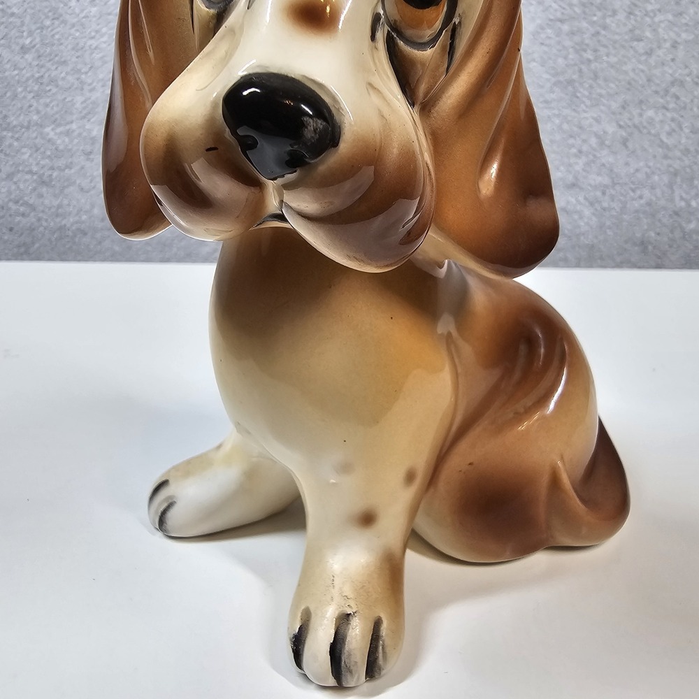 Basset Hound Dog VTG Sad Eyes Sitting Statue Figurine Japan Retro Adorable 5.5" - Picture 10 of 14